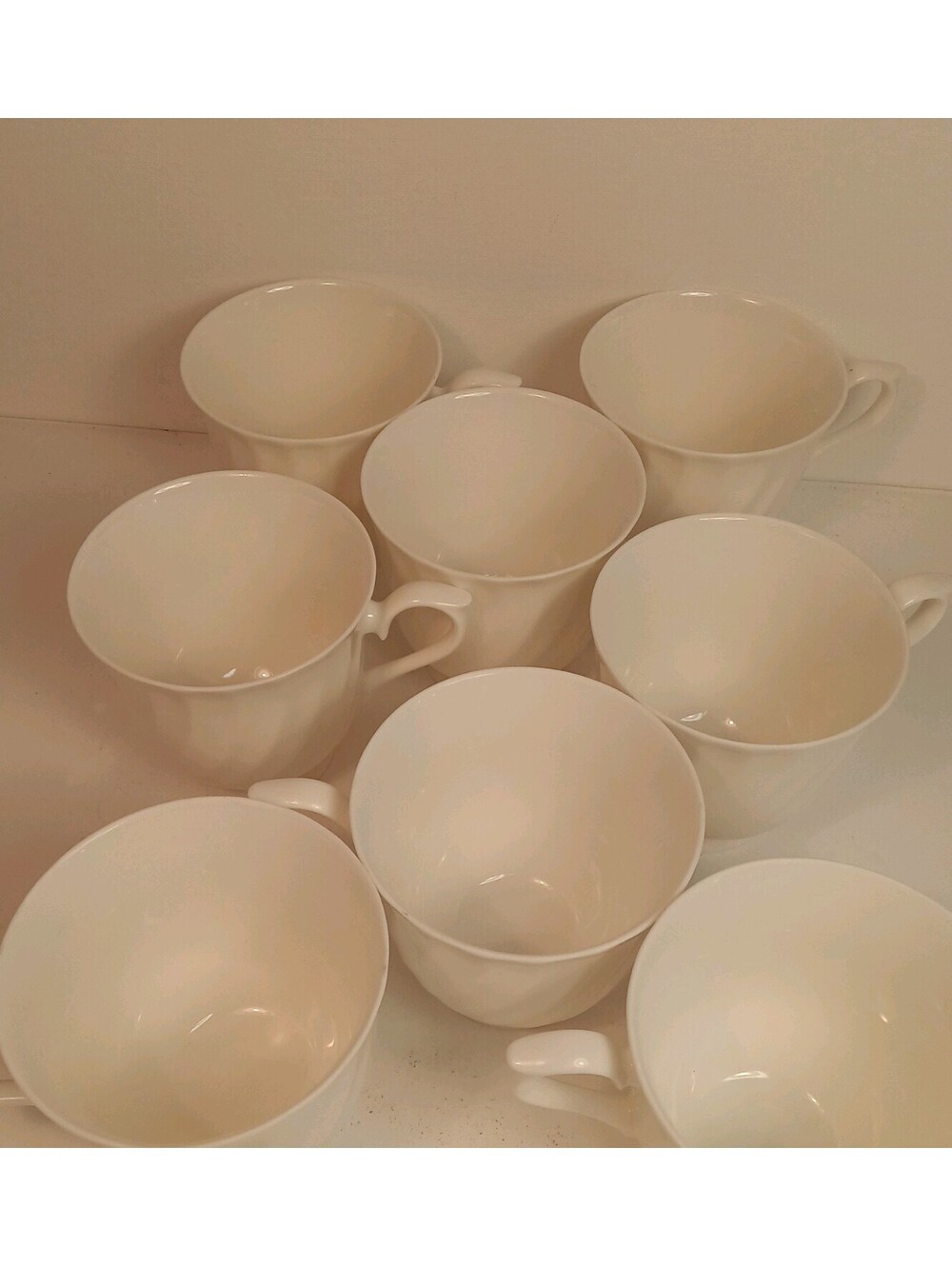 International Ultra Bone Century Bone China White Coffee Mugs Set of 8 Japan